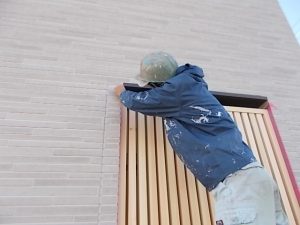 芸西村和食　新築住宅　目隠格子　木材保護塗料塗り