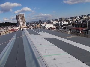 高知市一ツ橋　Ｃ一ツ橋様　屋根　塩ビシート防水　機械式固定工法