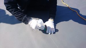 高知市一ツ橋町　C一ツ橋様　屋根　塩ビシート防水　機械式固定工法　溶着