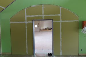 奈半利町　農業拠点施設改修工事　ボード　パテ処理