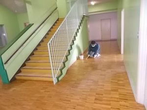 奈半利町　農業拠点施設　改修工事　床　ウレタンクリヤー塗装