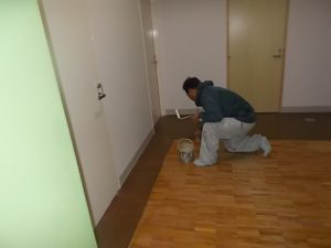 奈半利町　農業拠点施設　床　ウレタンクリヤー塗装