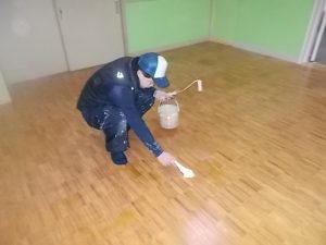 奈半利町　農業拠点施設　床　ウレタンクリヤー塗装