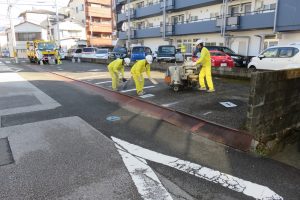 高知市上町　Ｔパーキング様　ライン引き工事