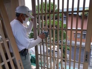 いの町　K様邸　門　下地処理　ケレン　状況