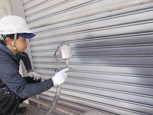 高知市長浜　N様　工場　シャッター　塗装