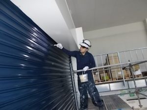 高知市長浜　N様工場　シャッター　塗装