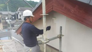 いの町　O様邸　ツマ壁　塗装