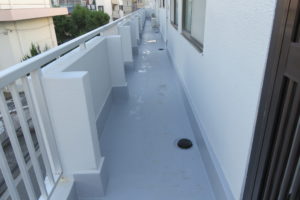 高知市八反町　コーポG様　廊下　ＦＲＰ防水　施工完了