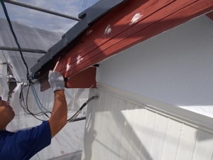 高知市中万々　H様貸家　鼻隠し　塗装