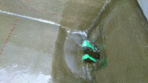 高知市百石町　T様邸　FRP防水改修工事　ﾄﾞﾚﾝ廻り施工状況