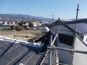 香美市土佐山田町　Ｋ様邸　屋根　棟板金　塗装