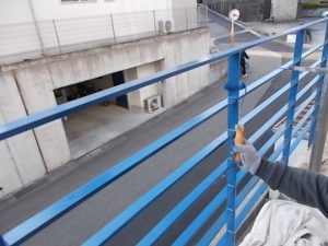 高知市愛宕山　Vコーポ　鉄部　手摺　塗装