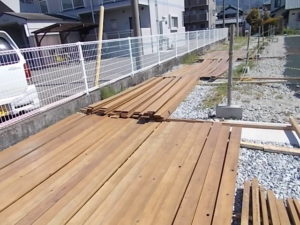 高知市朝倉　Ｉ歯科様新築工事　木材保護着色塗料塗り