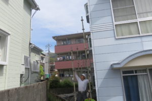 高知市北秦泉寺　Ｇハイツ様　足場仮設