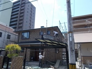 高知市栄田町 T様邸 足場仮設