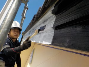 安芸市東浜　K様邸　付帯部(破風板）塗装