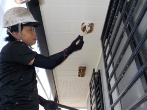 香南市野市町　Ｎ様邸　付帯部（軒天井）　塗装