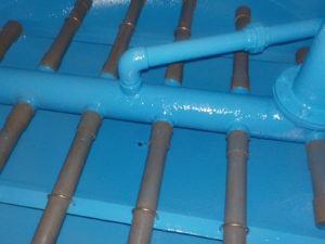 高知市大津　大津小学校　濾過タンク　内面　塗装　完了