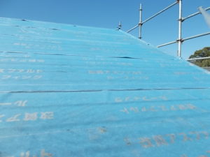 中土佐町久礼　H様邸　屋根工事　ルーフィング施工