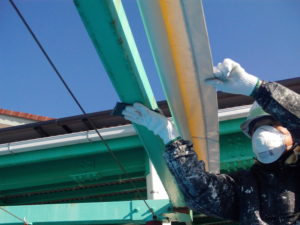 高知市大津　G様　鉄部　下地処理（ケレン）