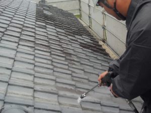 南国市岡豊町　M様邸　屋根瓦　高圧洗浄