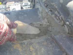 高知市神田　F様邸　屋根瓦　目地漆喰修繕