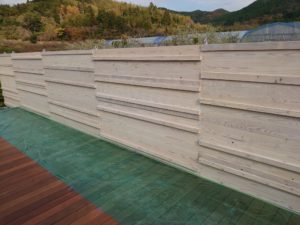 香南市野市町 M様邸新築工事 塀 木材保護着色塗料塗り