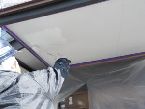 高知市福井　O様邸　付帯部（軒天井）塗装