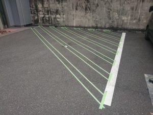 高知市上町　Ｋ様社屋駐車場　ライン引き工事