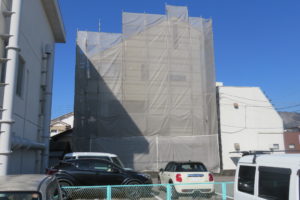 安芸市矢ノ丸　Ａ様邸　足場仮設完了