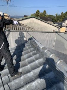 南国市後免町　T様邸
屋根瓦　高圧洗浄