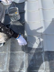 南国市後免町 T様邸
屋根瓦 下塗