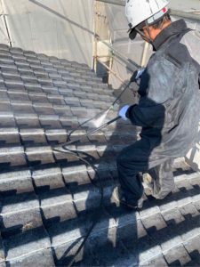 南国市後免町　T様邸
屋根瓦　高圧洗浄